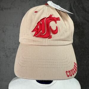 Washington State Cougars Captivating NEW Hat Strapback Cap Beige Red PNW NCAA